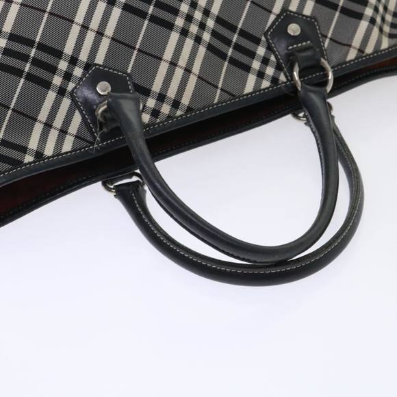 BURBERRY Nova Check Blue Label Tote Bag Nylon Black Auth ep1077 - Picture 8 of 16